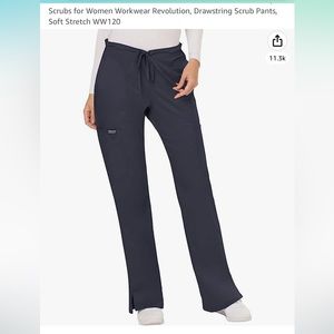 Workwear Revolution Women Scrubs Pant Mid Rise Moderate Flare Drawstring WW120